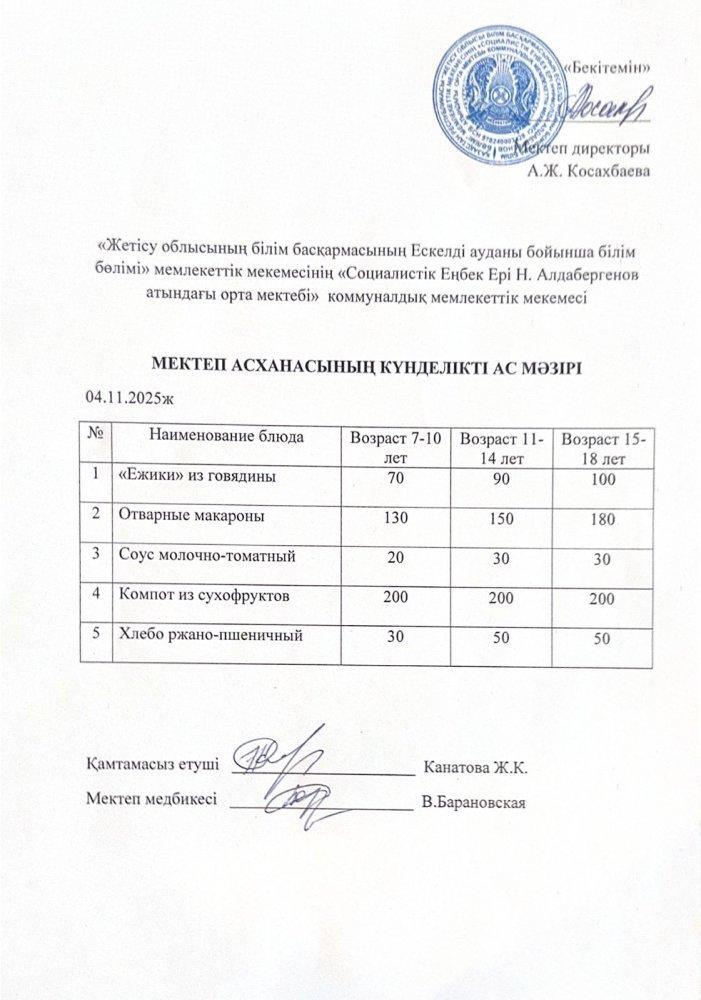 Ас мәзірі
